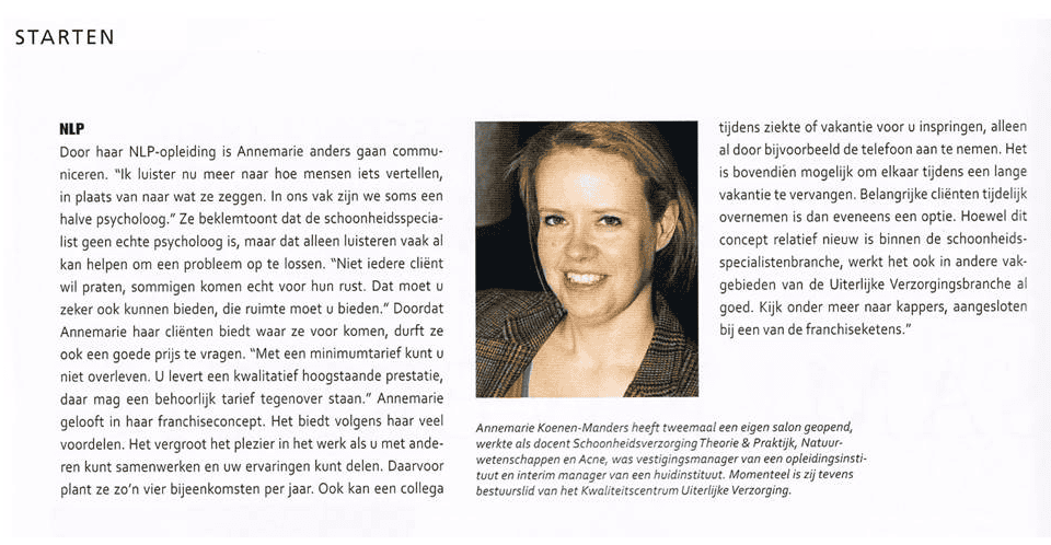 Esthéticienne over franchise